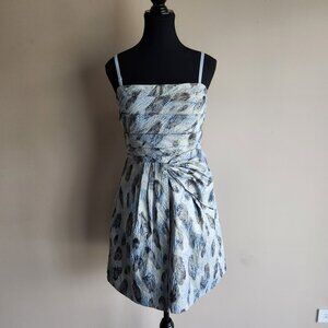 BCBGMaxAzria Blue and Silver Cocktail Dress Size 12